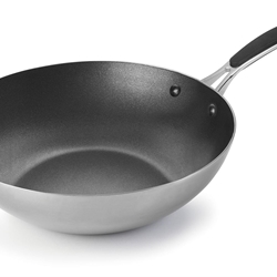 WOK ANTIADHERENTE TRIMETAL ,28CM INOX 18/10, GRIS - Imagen 1